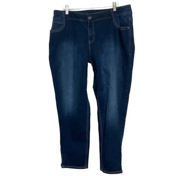 Lane Bryant Ankle‎ zipper dark blue jeans size 16 - Picture 1 of 5
